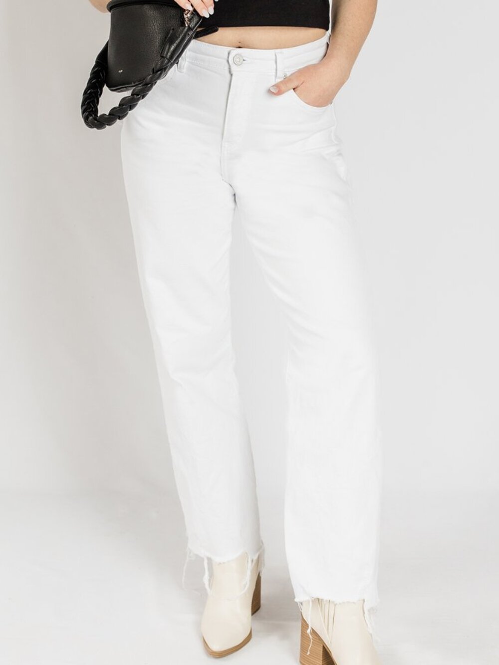 Kancan Raw Hem Straight Leg Jeans